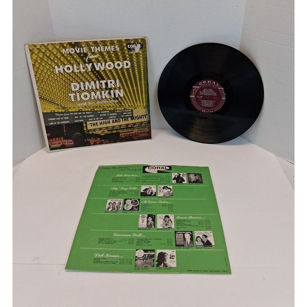Dimitri Tiomkin Movie Themes from Hollywood Vinyl Record CRL 57006 Coral VTG '55
